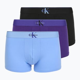 Vyriškos trumpikės Calvin Klein LV00NB4472 Trunk 3 pairs black w/blue river fog/blue river