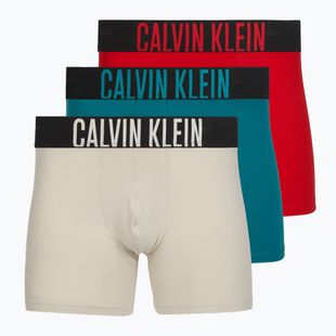 Trumpikės Calvin Klein 000NB3609A Boxer Brief 3 pairs oatmeal/aged redwood/bright turquoise