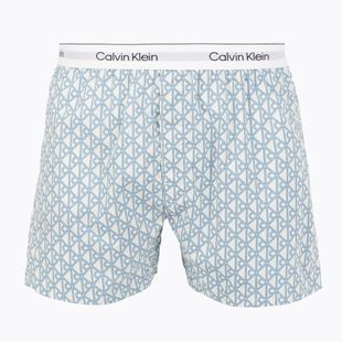 Trumpikės Calvin Klein LV00NM2831 Boxer Trad icon cotton emblem chalk/gulf blue