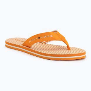 Moteriškos šlepetės per pirštą Tommy Hilfiger Ithaca Stripe Summer orange hype