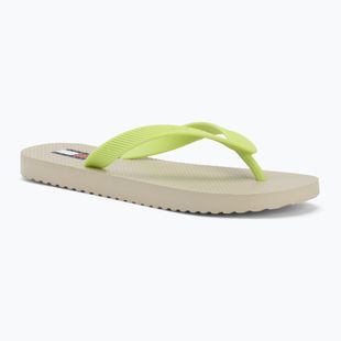 Moteriškos šlepetės per pirštą Tommy Jeans Logo Summer white clay/lime essence