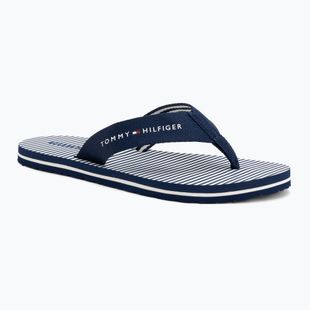 Moteriškos šlepetės per pirštą Tommy Hilfiger Ithaca Stripe Summer preppy navy