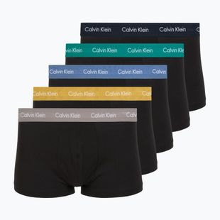 Trumpikės Calvin Klein LV00NB4412 Low Rise Trunk 5 pairs of black bodies with driftwood/moonlight