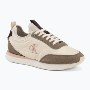 Moteriški batai Calvin Klein YW0YW02060 Retro Runner Sock Laceup Mix Mat turtledove/spanish villa/bordeaux