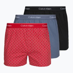 Vyriškos trumpikės Calvin Klein LV00NB4727 Boxer Slim black/prep emblem goji berry/grisai