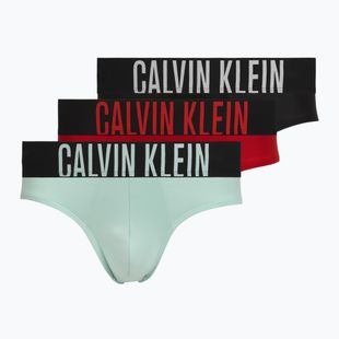 Vyriškos kelnaitės Calvin Klein 000NB3610A Hip Brief black/goji berry/aqua blue