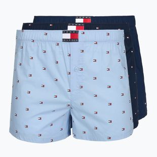 Vyriškos trumpikės Tommy Hilfiger Woven Boxer Print 3 pack chambray flag/carb navy/c navy flag