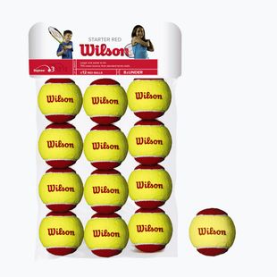 Wilson Starter Red Tballs vaikiški teniso kamuoliukai 12 vnt. geltonos ir raudonos spalvos WRT137100