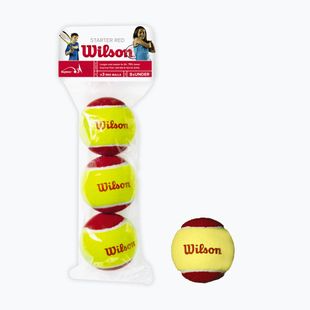 Wilson Starter Red Tball vaikų teniso kamuoliukai 3 vnt. geltonos ir raudonos spalvos 2000031175