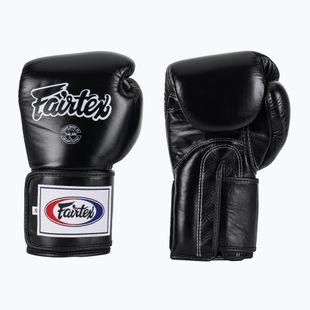 Fairtex Super Sparring bokso pirštinės su užfiksuotu nykščiu juodos spalvos