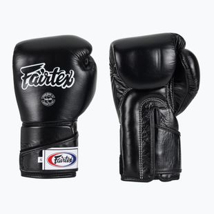 Fairtex stilingos kampuotos bokso pirštinės su užfiksuotu nykščiu juodos spalvos