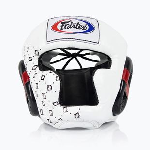 Bokso šalmas Fairtex Super Sparring white/black