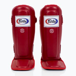 Fairtex In-Step dvigubos paminkštintos blauzdikaulių apsaugos raudonos spalvos