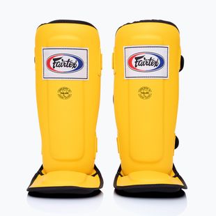 Fairtex In-Step dvigubos paminkštintos blauzdikaulio apsaugos geltonos spalvos