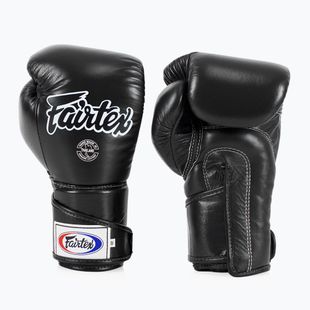 Fairtex stilingos kampuotos bokso pirštinės su užfiksuotu nykščiu juodos spalvos