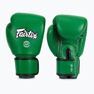 Bokso pirštinės Fairtex Real Leather Boxing green