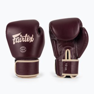 Bokso pirštinės Fairtex Real Leather Boxing maroon
