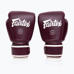 Bokso pirštinės Fairtex Real Leather Boxing maroon
