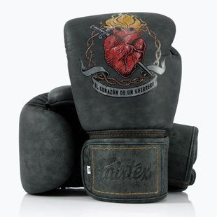 Fairtex X Tom Atencio bokso pirštinės The Heart of Warrior Boxing charcoal