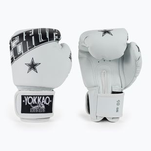 Bokso pirštinės YOKKAO Lettering Boxing white