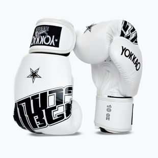 Bokso pirštinės YOKKAO Lettering Boxing white