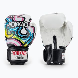 Vyriškos bokso pirštinės YOKKAO Flames white