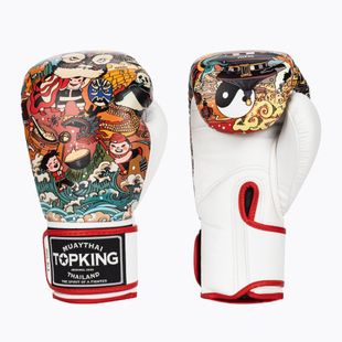 Bokso pirštinės Top King Boxing Culture white/red TKBGCT-SL-1C1