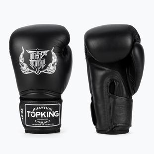 Top King Muay Thai Super Air bokso pirštinės juodos spalvos