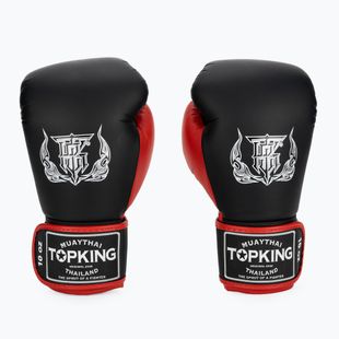 Bokso pirštinės Top King Reborn Boxing Semi Leather black/red