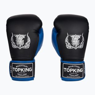 Bokso pirštinės Top King Reborn Boxing Semi Leather black/blue