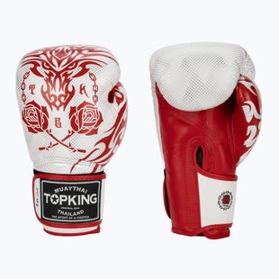 Bokso pirštinės Top King Boxing Dragon red/white