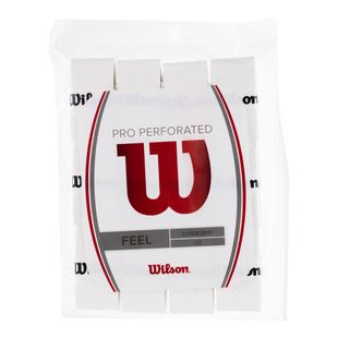 Wilson Pro Overgrip perforuoti teniso raketės apvyniojimai 12 vnt. balti WRZ4006WH+