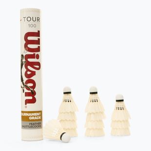 Badmintono plunksniukai Wilson Tour BWF 12 vnt. white