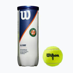Wilson Roland Garros All Ct teniso kamuoliukai 3 vnt. geltoni WRT126400