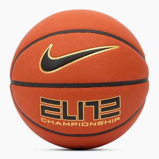 Krepšinio kamuolys Nike Elite Championship 8P 2.0 Deflated amber court/black/metallic gold/black dydis 6