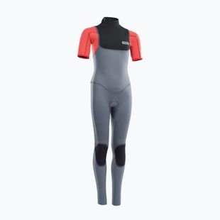 Vaikiškas banglenčių kostiumas ION Capture 3/2 Back Zip Jr steel blue/red