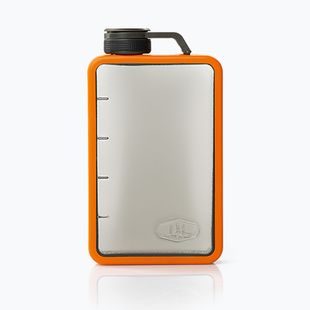 GSI Outdoors Boulder Flask sidabrinės ir oranžinės spalvos 79347 kelioninis spirito butelis