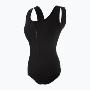 Moteriškas vientisas plaukimo kostiumėlis Funkita Zip Front One Piece still black