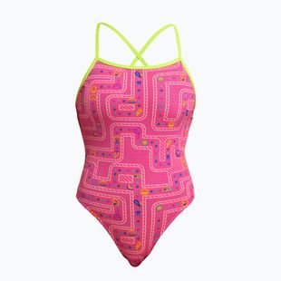 Vaikiškas vientisas plaukimo kostiumas Funkita Tie Me Tight One Piece packed pink