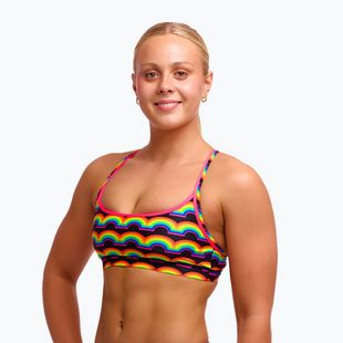 Maudymosi kostiumėlio viršus Funkita Sports Top rainbowie