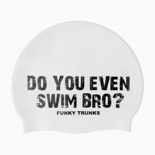 Plaukimo kepuraitė Funky Trunks Silicone white swim bro