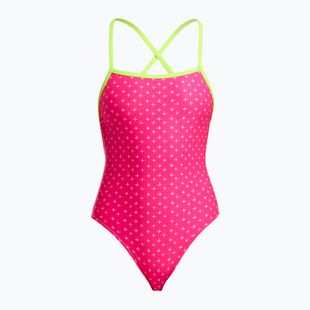Moteriškas vientisas maudymosi kostiumėlis Funkita Strapped In One Piece pink proton