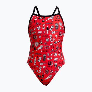Vaikiškas vientisas maudymosi kostiumėlis Funkita Single Strap One Piece scribbles