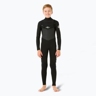 Rip Curl Dawn Patrol 4/3 mm Chest Zip vaikiškos plaukimo putos juodos spalvos