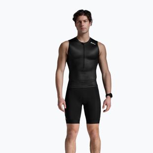 Vyriškas dviračių tank topas 2XU Core Tri Tank black/white