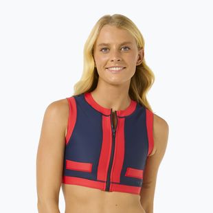 Maudymosi kostiumėlio viršus Rip Curl Coco Short Sleeve Vest red/dark blue