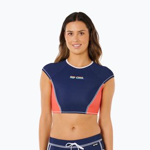 Moteriški plaukimo marškinėliai Rip Curl Surf Tide Crop Rashvest dark navy