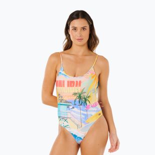 Moteriškas vientisas maudymosi kostiumėlis Rip Curl Hotel Malibu Cheeky multicolor