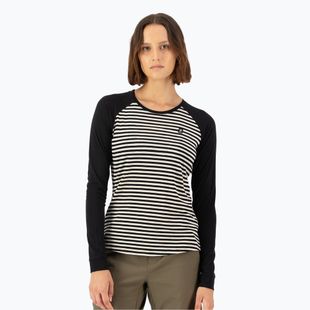 Moteriški termoaktyvūs marškinėliai Mons Royale Icon Raglan mr stripe/black