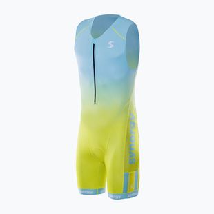 Vyriškas triatlono kombinezonas Synergy Elite Sleeveless Trisuit mint/yellow